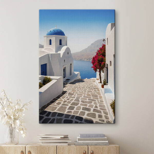 Canvas prints White buildings with a blue dome and a blue roof Wandbilder Canvas prints White buildings with a blue dome and a blue roof
