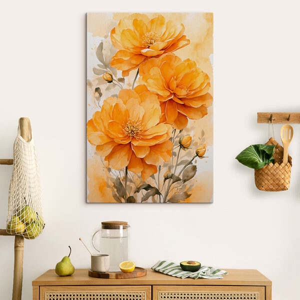 Canvas prints Painting of orange flowers Wandbilder Canvas prints Painting of orange flowers