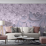 Fototapeten Elegantes Lavendel-Blumenmuster