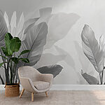 Fototapeten Elegante monochrome botanische Illustration