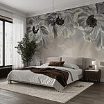 Fototapeten Ethereal Floral Grayscape