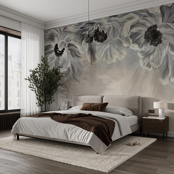 Ethereal Floral Grayscape Fototapeten Ethereal Floral Grayscape