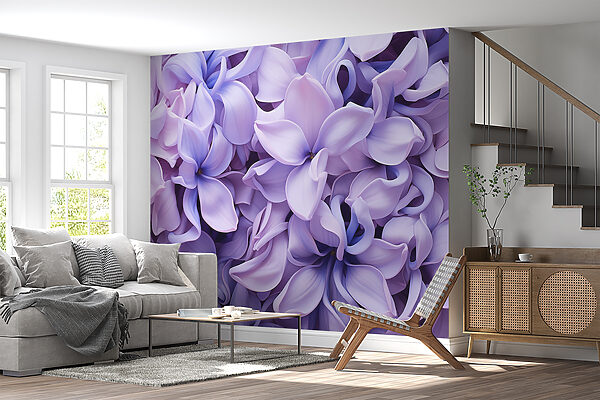 Gruppe violetter Blumen Fototapeten Gruppe violetter Blumen