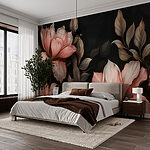 Fototapeten Elegante Blüten in starkem Kontrast