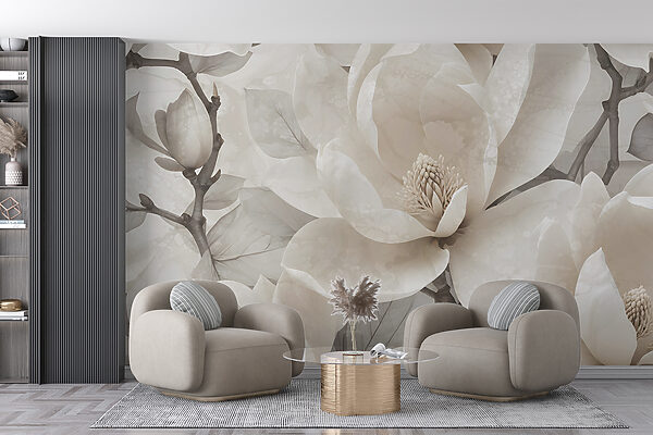 Elegante Magnolien in gedeckten Tönen Fototapeten Elegante Magnolien in gedeckten Tönen