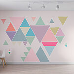 Fototapeten Gruppe von Dreiecken in verschiedenen Farben