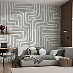 Fototapeten Graues und weißes Labyrinth