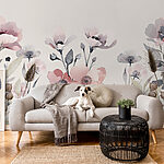 Fototapeten Elegante Blumen Aquarell Harmonie