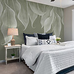 Fototapeten Elegante Wellen aus monochromem Laub