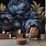 Fototapeten Gruppe von blauen Blumen