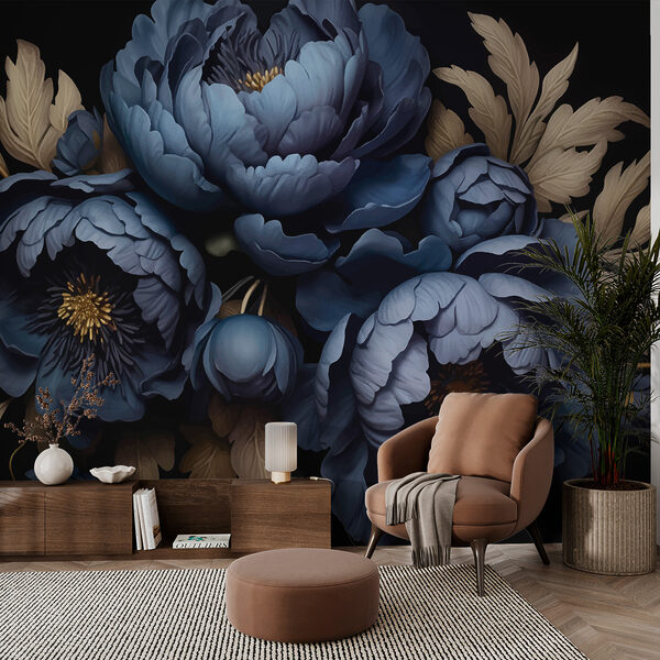 Fototapeten Gruppe von blauen Blumen