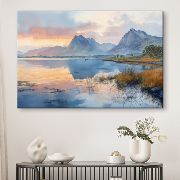 Wasser mit Bergen im Hintergrund Wandbilder Wasser mit Bergen im Hintergrund