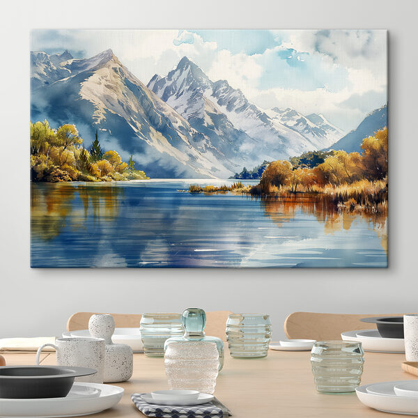 Wasser mit Bergen im Hintergrund Wandbilder Wasser mit Bergen im Hintergrund