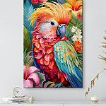 Wandbilder Bunter Vogel mit Federn