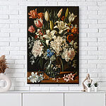 Wandbilder Gemälde von Blumen in einer Vase