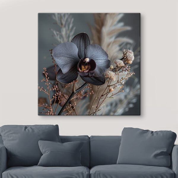 Schwarze Blume mit weißen Blüten Wandbilder Schwarze Blume mit weißen Blüten