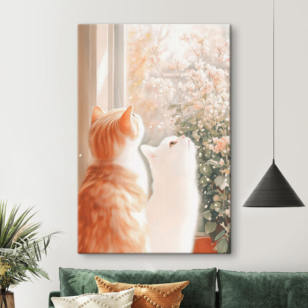 Zwei Katzen schauen aus einem Fenster Wandbilder Zwei Katzen schauen aus einem Fenster