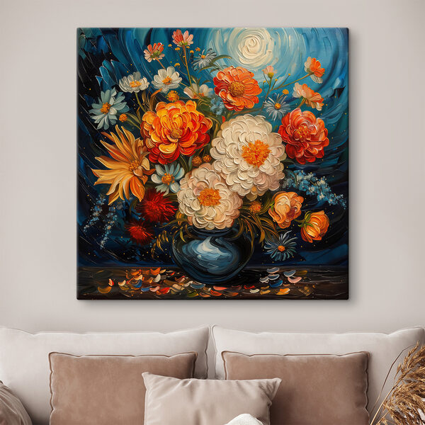 Wandbilder Gemälde von Blumen in einer Vase