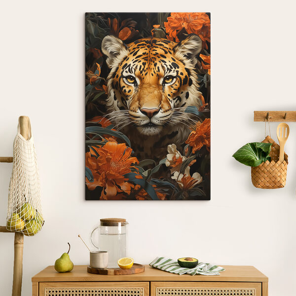 Tiger inmitten üppiger Orangenblüten Wandbilder Tiger inmitten üppiger Orangenblüten