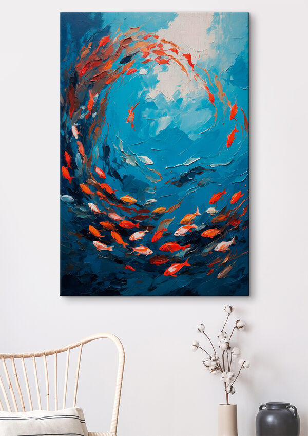Gemälde eines im Wasser schwimmenden Fisches Wandbilder Gemälde eines im Wasser schwimmenden Fisches
