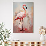 Wandbilder Gemälde eines rosa Flamingos