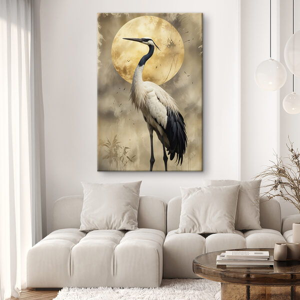 Vogel vor einem Vollmond stehend Wandbilder Vogel vor einem Vollmond stehend