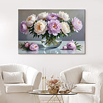 Wandbilder Vase mit Blumen auf einem Tisch