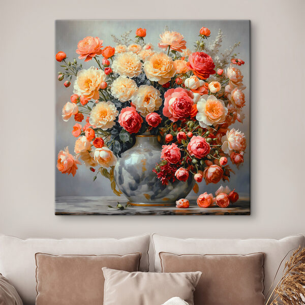 Vase mit Blumen auf einem Tisch Wandbilder Vase mit Blumen auf einem Tisch