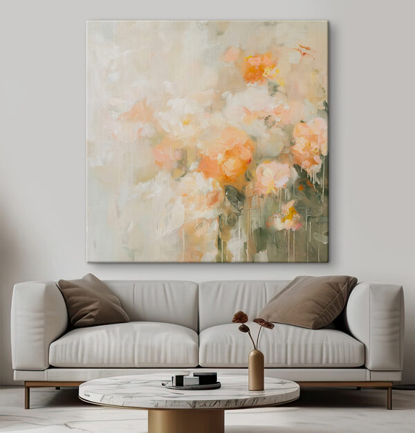 Malerei von Blumen auf einer weißen Fläche Wandbilder Malerei von Blumen auf einer weißen Fläche