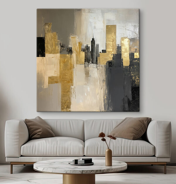 Gemälde einer Stadtsilhouette Wandbilder Gemälde einer Stadtsilhouette