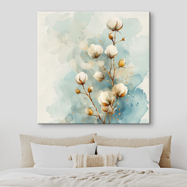 Aquarell von Baumwollblüten Wandbilder Aquarell von Baumwollblüten
