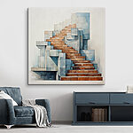 Wandbilder Aquarell einer Treppe