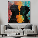 Wandbilder Mann und Frau küssend