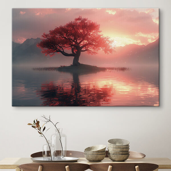 Baum auf einer kleinen Insel im Wasser Wandbilder Baum auf einer kleinen Insel im Wasser