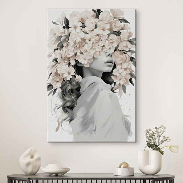 Frau mit Blumen auf dem Kopf Wandbilder Frau mit Blumen auf dem Kopf