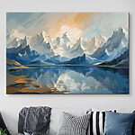 Wandbilder See mit Bergen und Wolken
