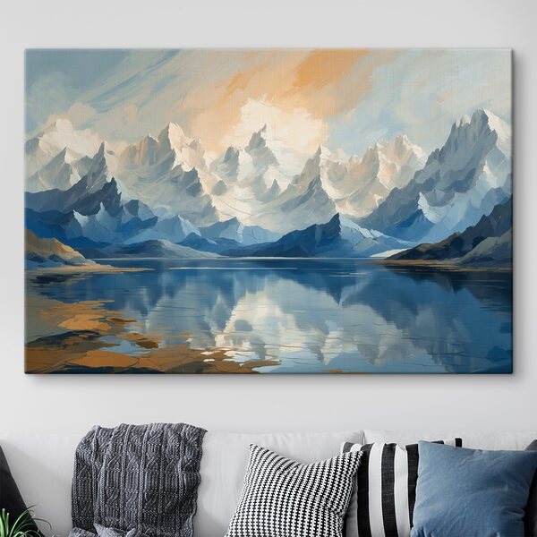 See mit Bergen und Wolken Wandbilder See mit Bergen und Wolken