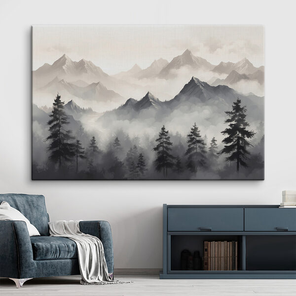 Landschaft mit Bergen und Bäumen Wandbilder Landschaft mit Bergen und Bäumen