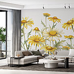 Fototapeten Gruppe von gelben Blumen