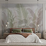 Fototapeten Palmblätter Sanfte Pinselstriche