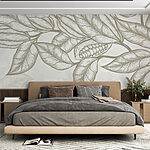 Fototapeten Pflanze mit Blättern und Bohnen