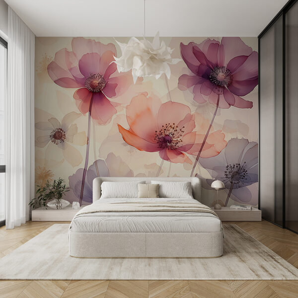 Gruppe von Blumen auf einem weißen Hintergrund Fototapeten Gruppe von Blumen auf einem weißen Hintergrund