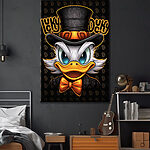 Wandbilder Cartoon-Ente mit Zylinderhut