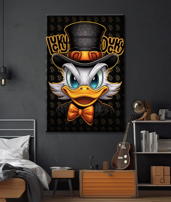 Cartoon-Ente mit Zylinderhut Wandbilder Cartoon-Ente mit Zylinderhut