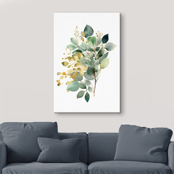 Aquarellmalerei eines Zweiges mit Blättern Wandbilder Aquarellmalerei eines Zweiges mit Blättern
