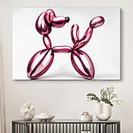 Wandbilder Ballonhund aus rosa Luftballons