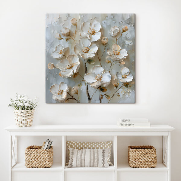 Malerei von weißen Blumen Wandbilder Malerei von weißen Blumen