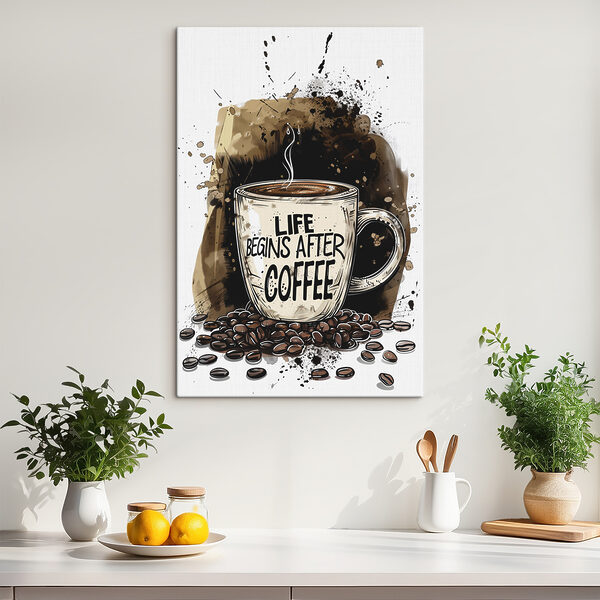 Kaffeetasse mit einer dampfenden Flüssigkeit darin Wandbilder Kaffeetasse mit einer dampfenden Flüssigkeit darin