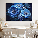 Wandbilder Gruppe von blauen Blumen