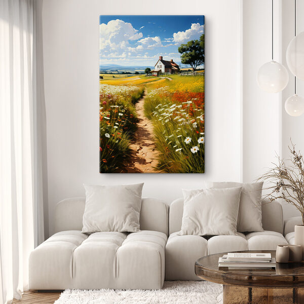 Weg durch ein Blumenfeld Wandbilder Weg durch ein Blumenfeld